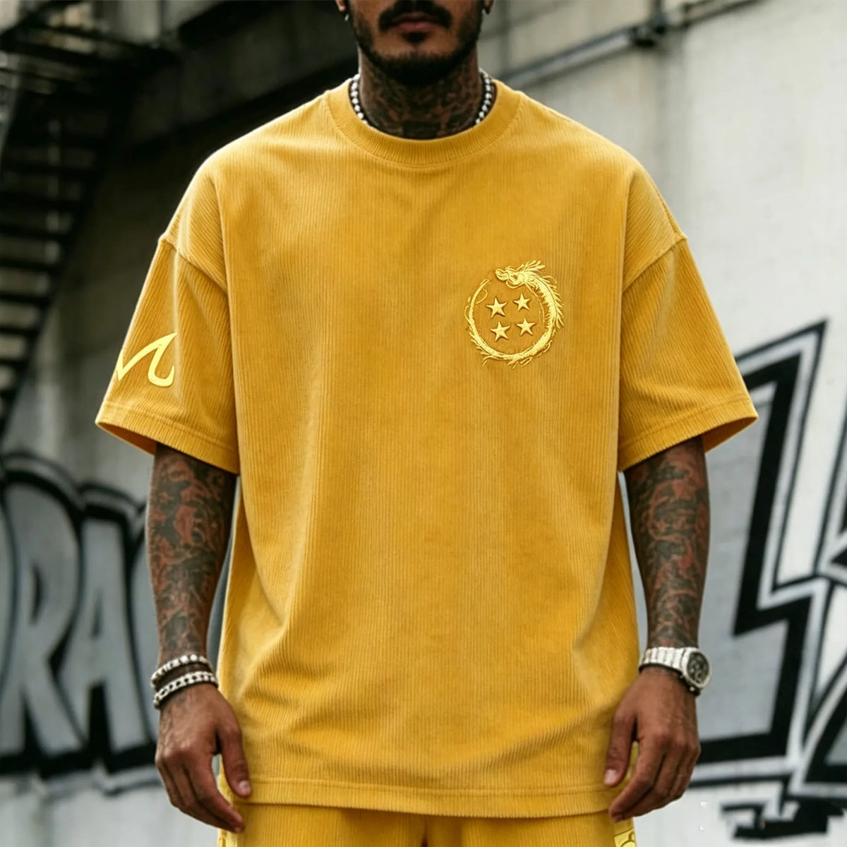 Dragon Ball Unisex Anime Inspired Vintage Corduroy T-Shirt