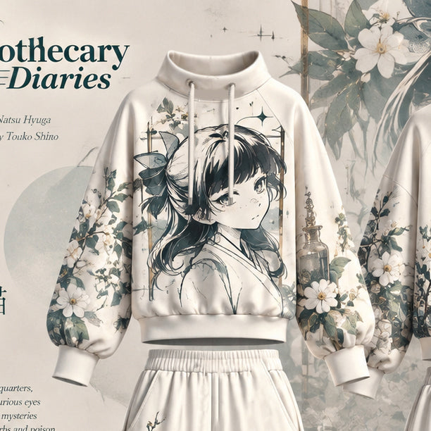 The Apothecary Diaries vintage hoodie and shorts set