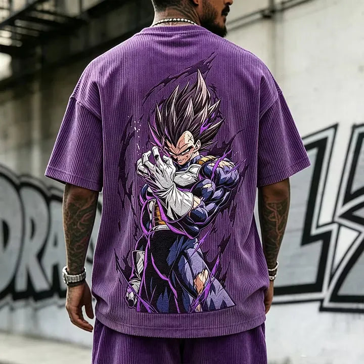 Dragon Ball Unisex Anime-Inspired Vintage Waffle Knit T-Shirt