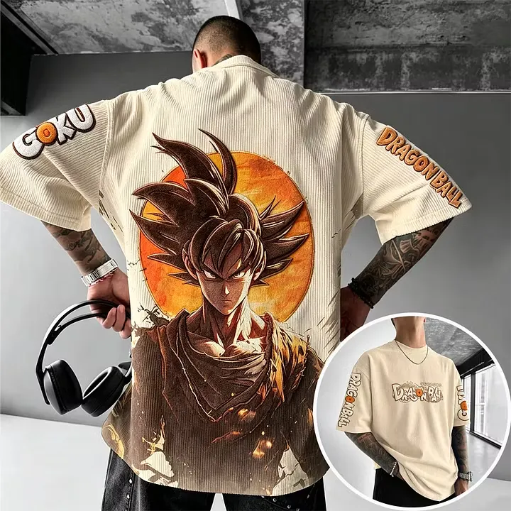 Dragon Ball Unisex Anime Inspired Vintage Corduroy T-Shirt