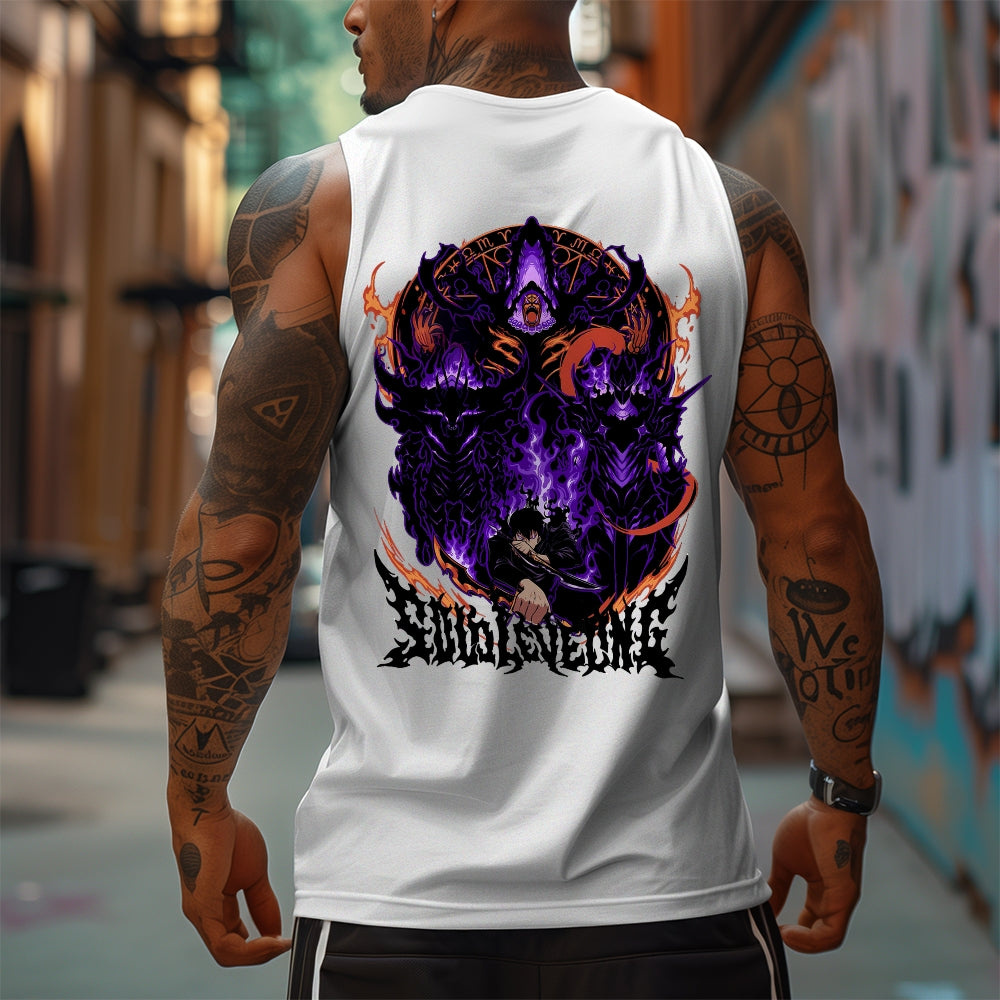 SL-Oversized Anime Print Gym Tank Top