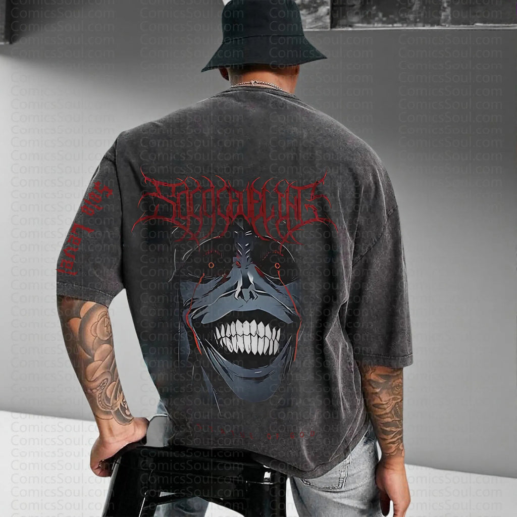 SL-Unisex Anime Inspired Vintage Washed T-Shirt