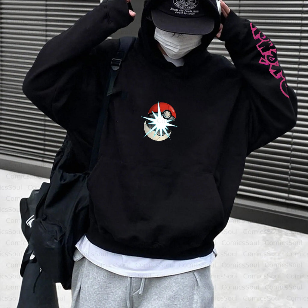 PKM-Unisex Anime Inspired Vintage Plush Hoodie