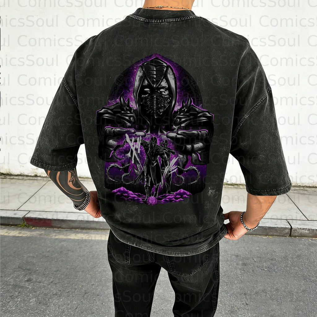 MK-Unisex Anime Inspired Vintage Washed T-Shirt