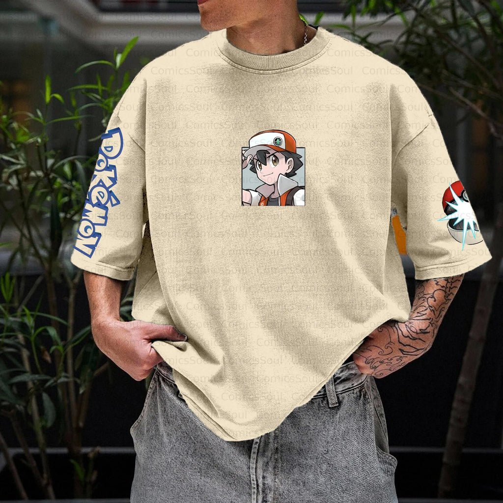 PKM-Unisex Anime Inspired Vintage T-Shirt