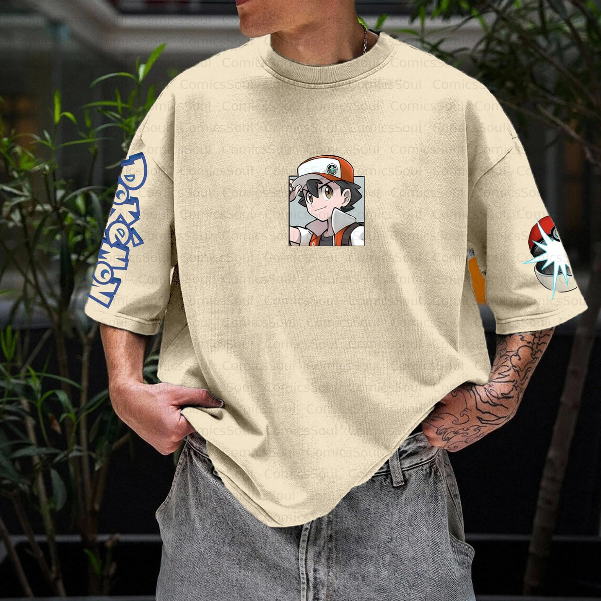 PKM-Unisex Anime Inspired Vintage T-Shirt