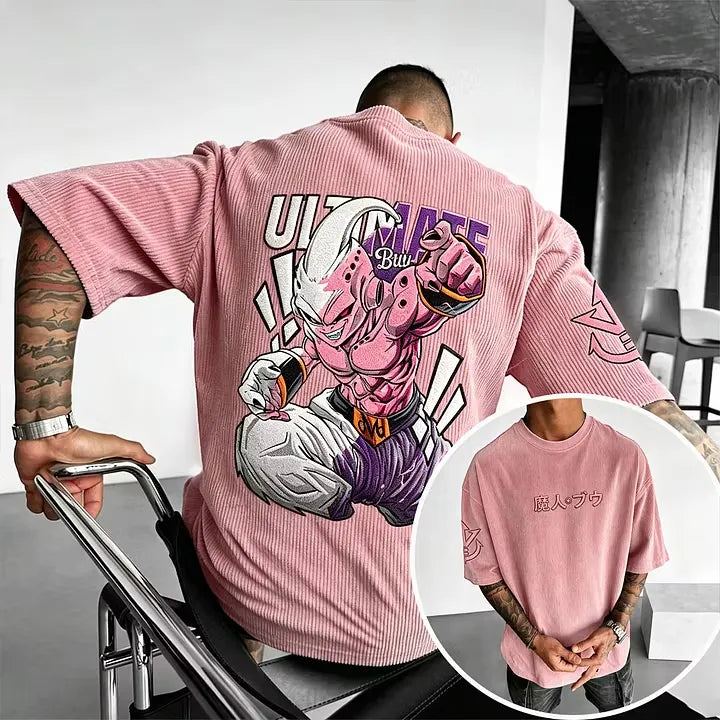 Dragon Ball Anime-Inspired Vintage Waffle Knit T-Shirt