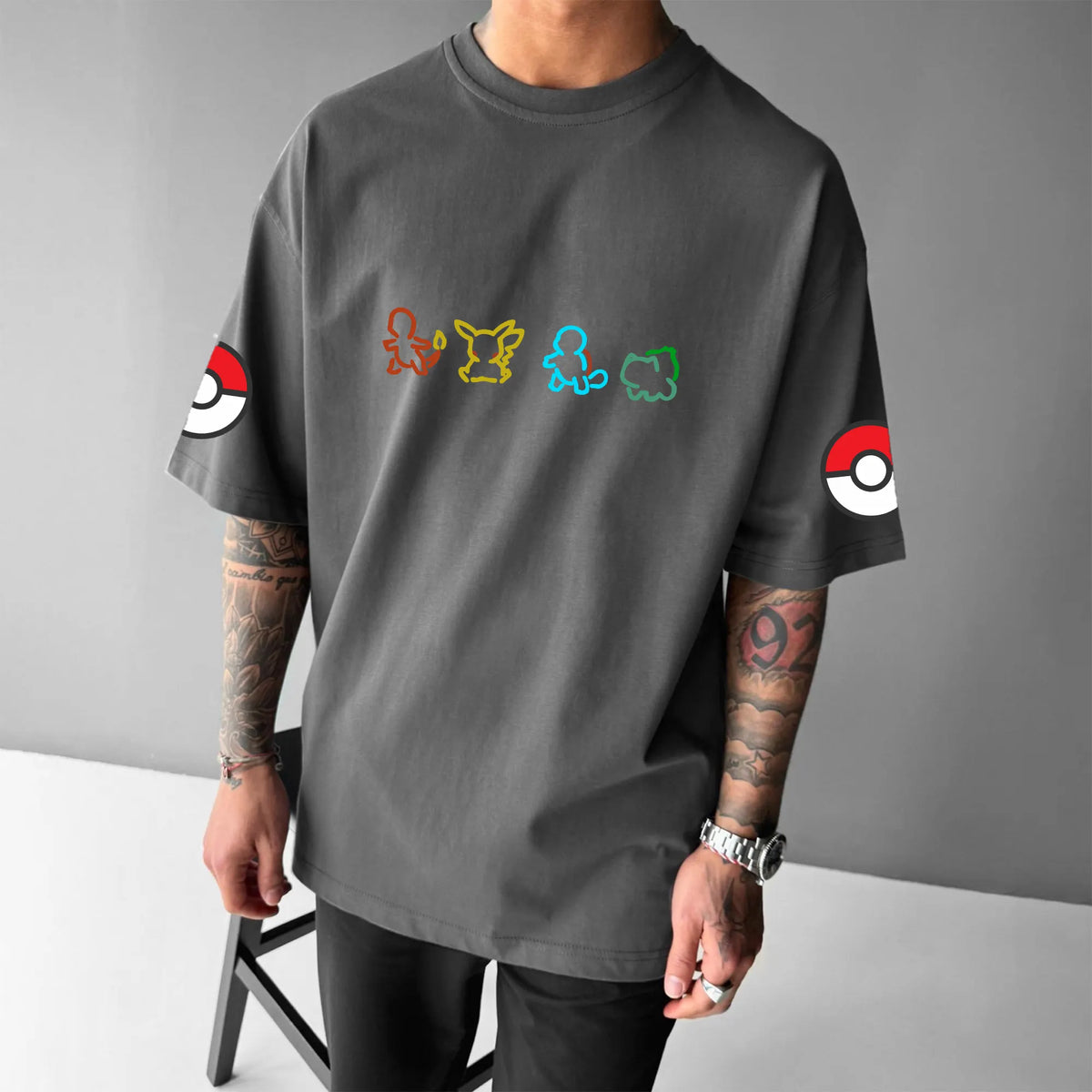 PKM-Unisex Anime Inspired Vintage T-Shirt