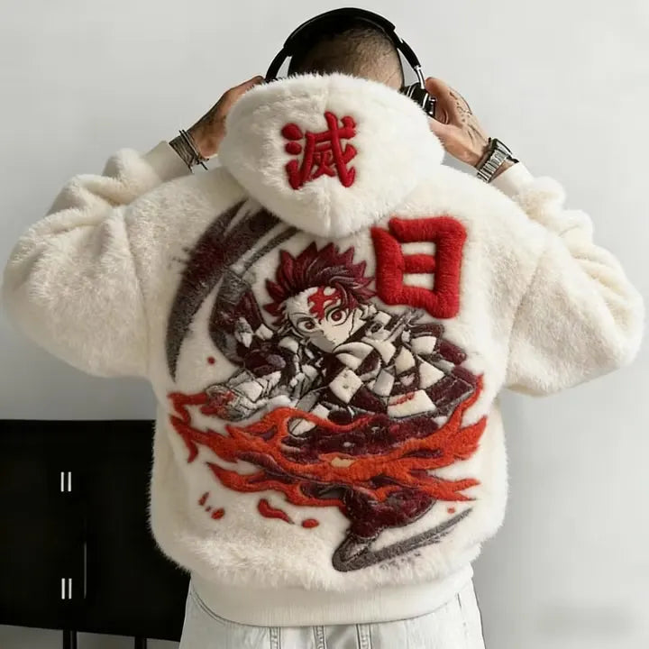 KNY Color Blocked Plush Hoodie