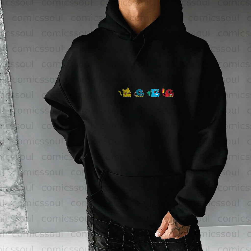 PKM-Unisex Anime Graphic Streetwear Vintage Plush Hoodie