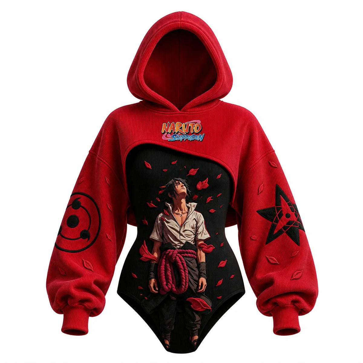 NINDO Women's Anime-Print Hooded Romper Set