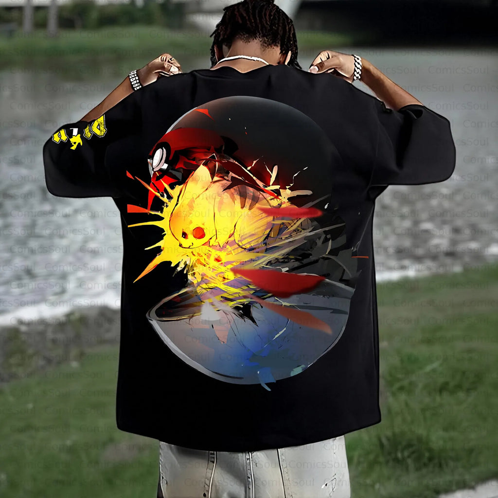 PKM-Unisex Anime Inspired Vintage T-Shirt