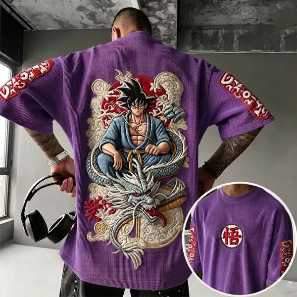 Dragon Ball Unisex Anime Inspired Vintage Corduroy T-Shirt
