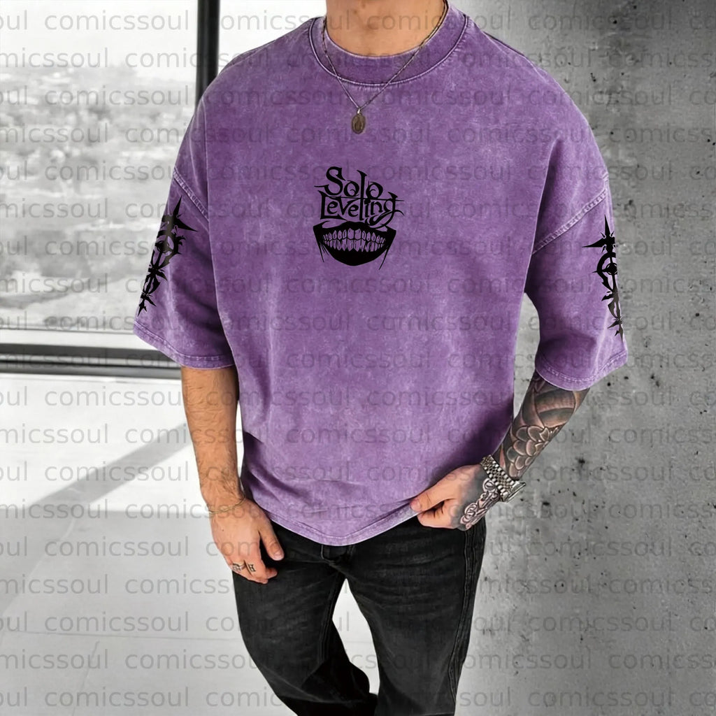 SL-Unisex Anime Inspired Vintage Washed T-Shirt