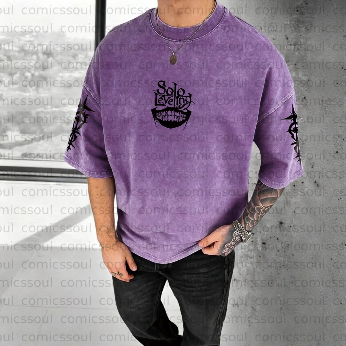 SL-Unisex Anime Inspired Vintage Washed T-Shirt