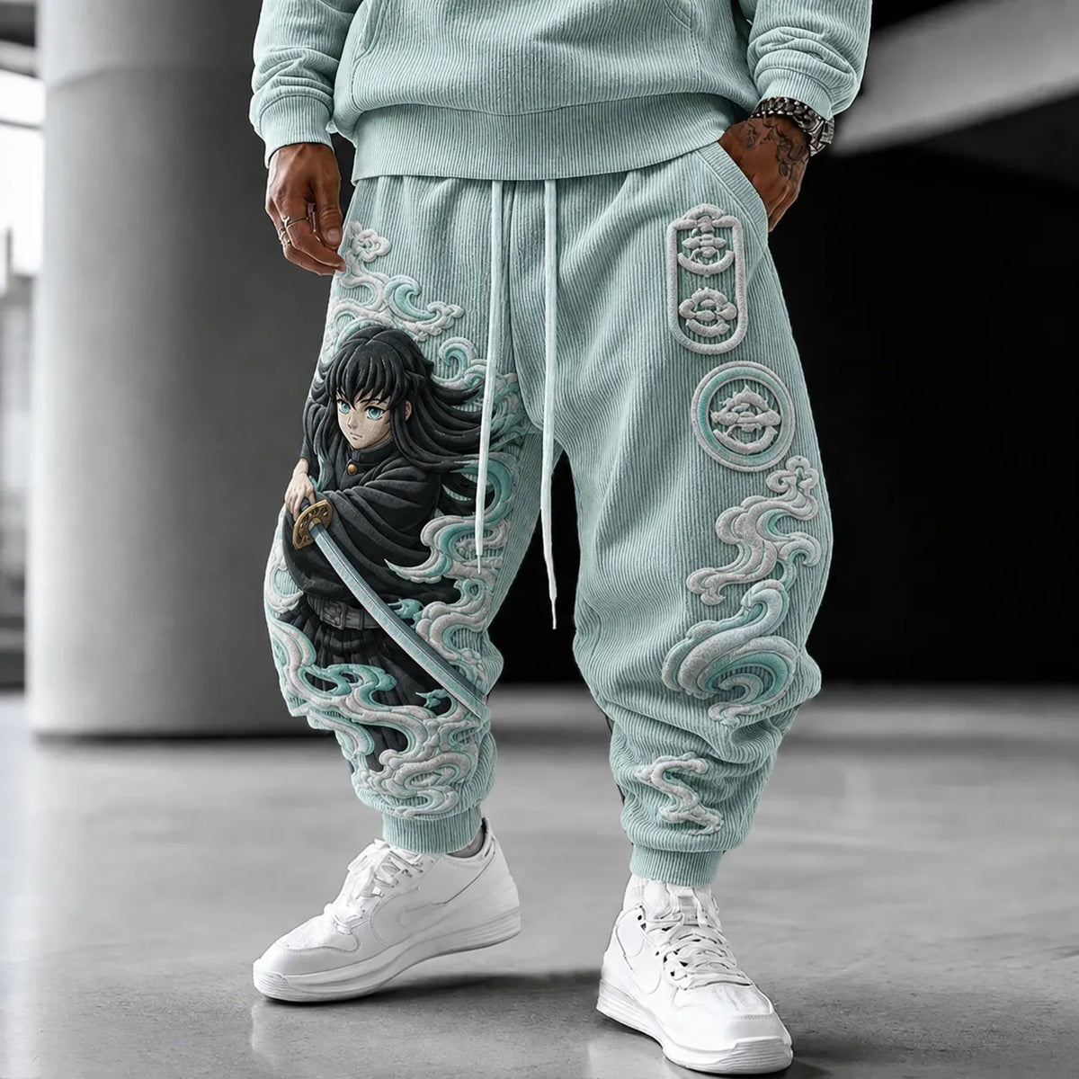 KNY Unisex Anime-print Trousers