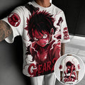 One Piece Unisex Short-Sleeve Corduroy T-Shirt With Anime Print