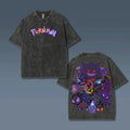 PKM-Unisex Anime Style Vintage Washed T-Shirt