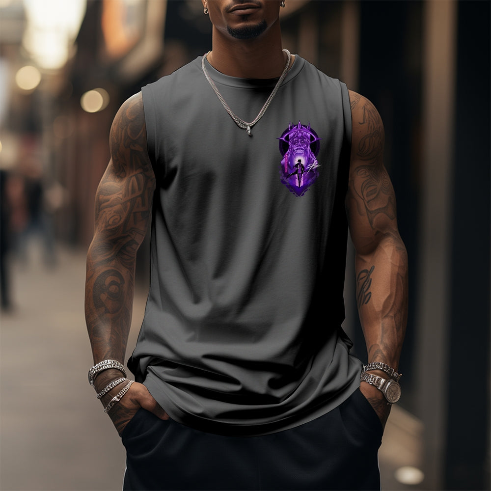 SL-Oversized Anime Print Gym Tank Top