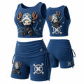 One Piece Women's Anime-Print Tank Top And Shorts Sports Set