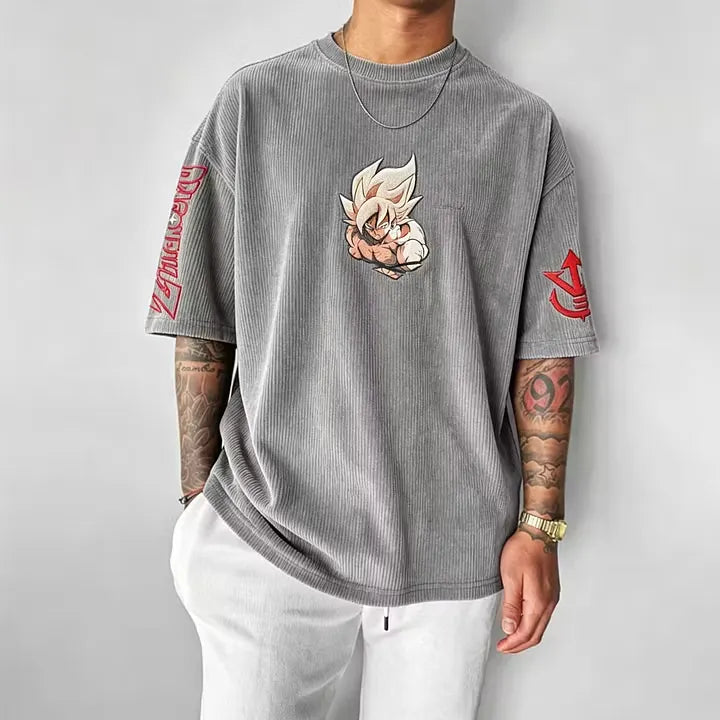 Dragon Ball Unisex Anime Inspired Vintage Corduroy T-Shirt