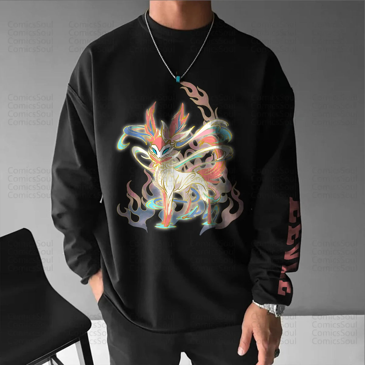 PKM-Unisex Anime Graphic Streetwear Vintage long-sleeved T-shirt