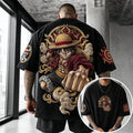 One Piece Unisex Anime-Style Retro Corduroy Oversized T-Shirt