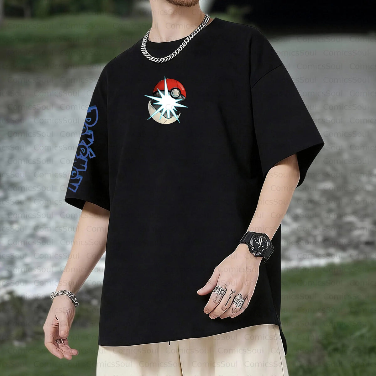 PKM-Unisex Anime Inspired Vintage T-Shirt