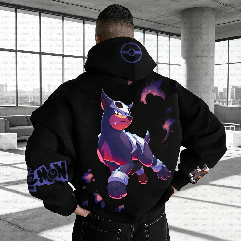 PKM-Unisex Anime Inspired Vintage Plush Hoodie