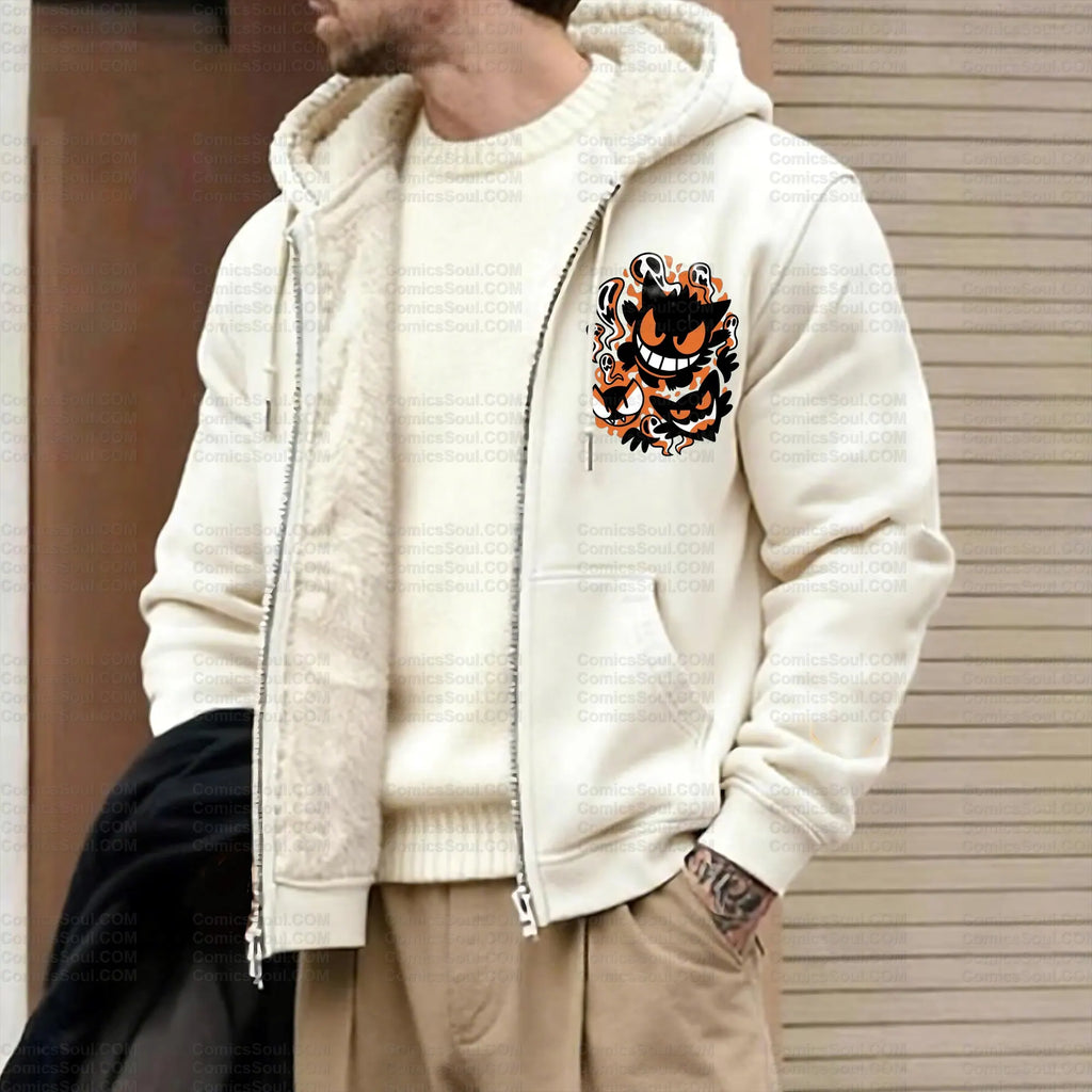PKM-Unisex Graphic Streetwear Vintage Zipper Cardigan Plush Hoodie