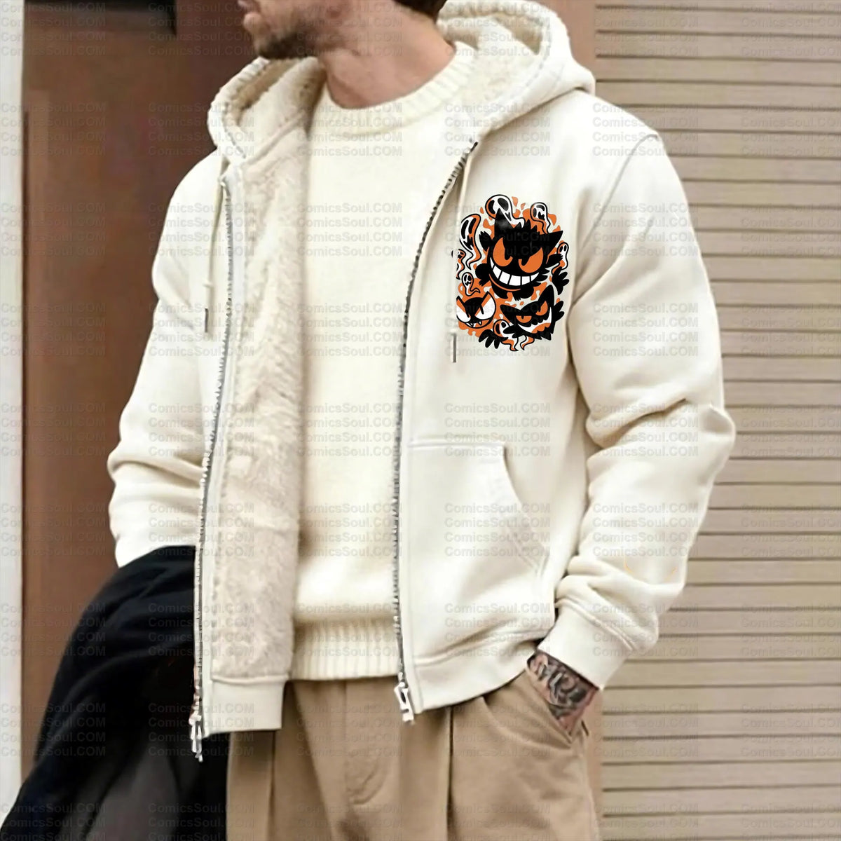 PKM-Unisex Graphic Streetwear Vintage Zipper Cardigan Plush Hoodie