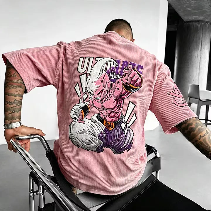 Dragon Ball Anime-Inspired Vintage Waffle Knit T-Shirt