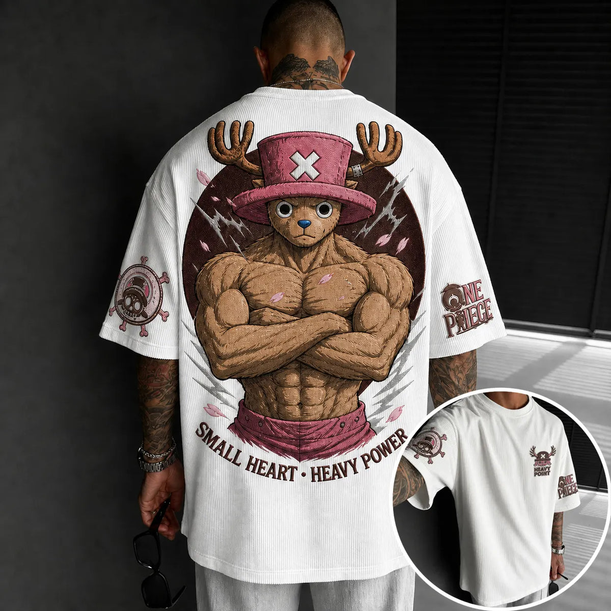 One Piece Unisex Short-Sleeve Corduroy T-Shirt With Anime Print