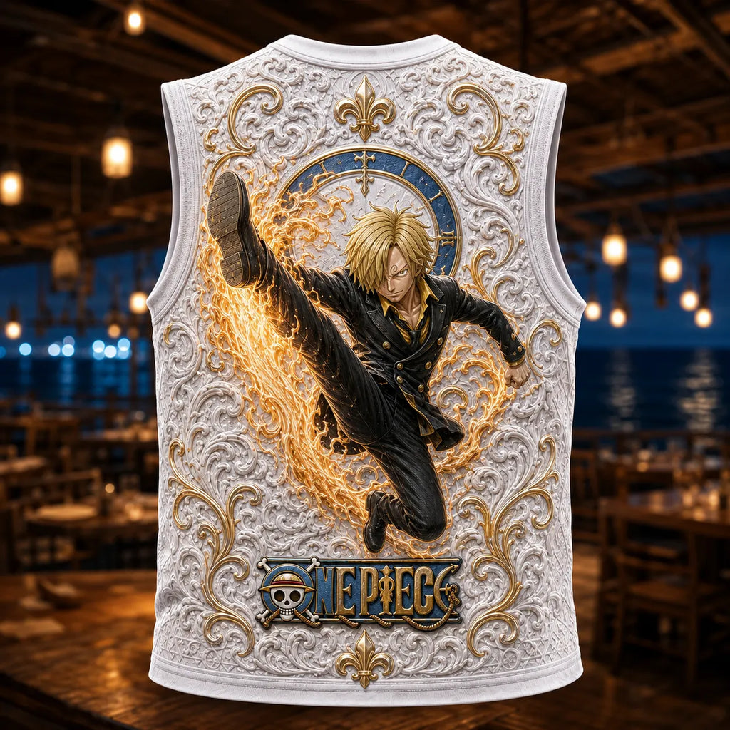 One Piece Pirate Crew Graphic Crew-Neck Tank Top