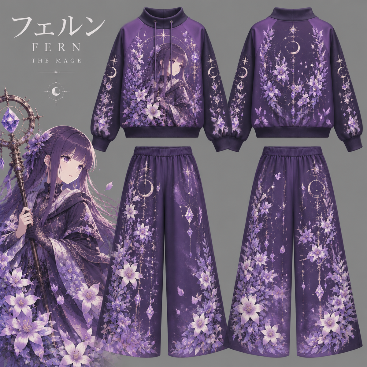 frieren vintage hoodie and shorts set