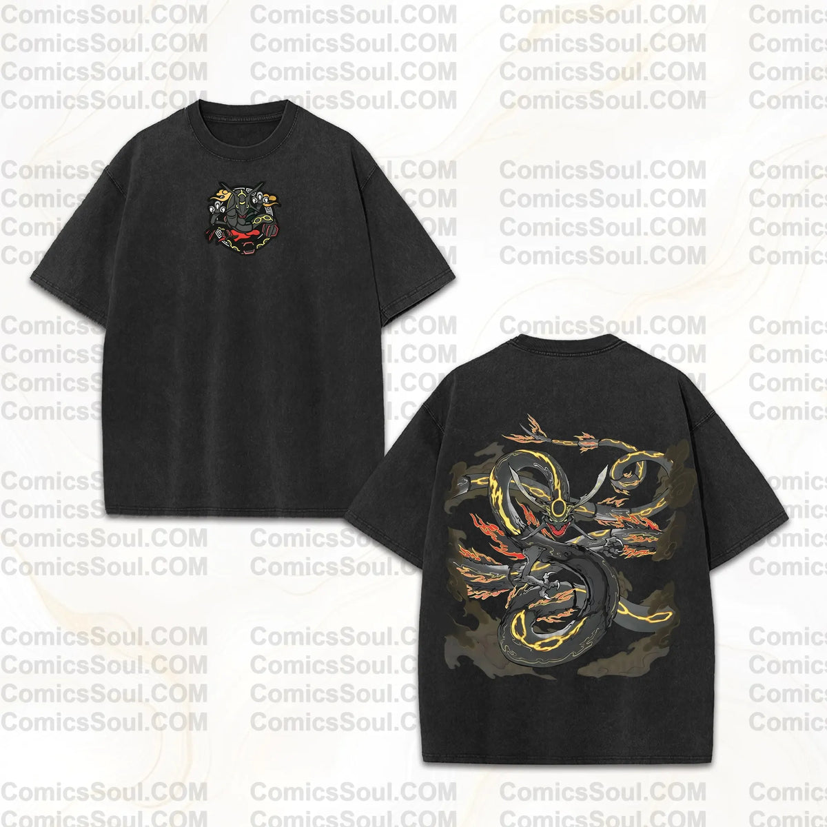 PKM-Vintage 3D Direct Inkjet Printed Washed Unisex T-Shirt