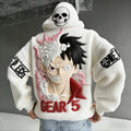 One Piece Color-blocked Plush Hoodie