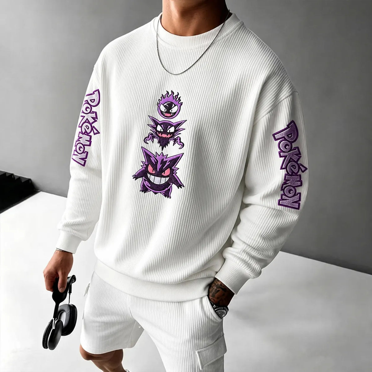 Pokémon Unisex Anime-print Crewneck Sweatshirt