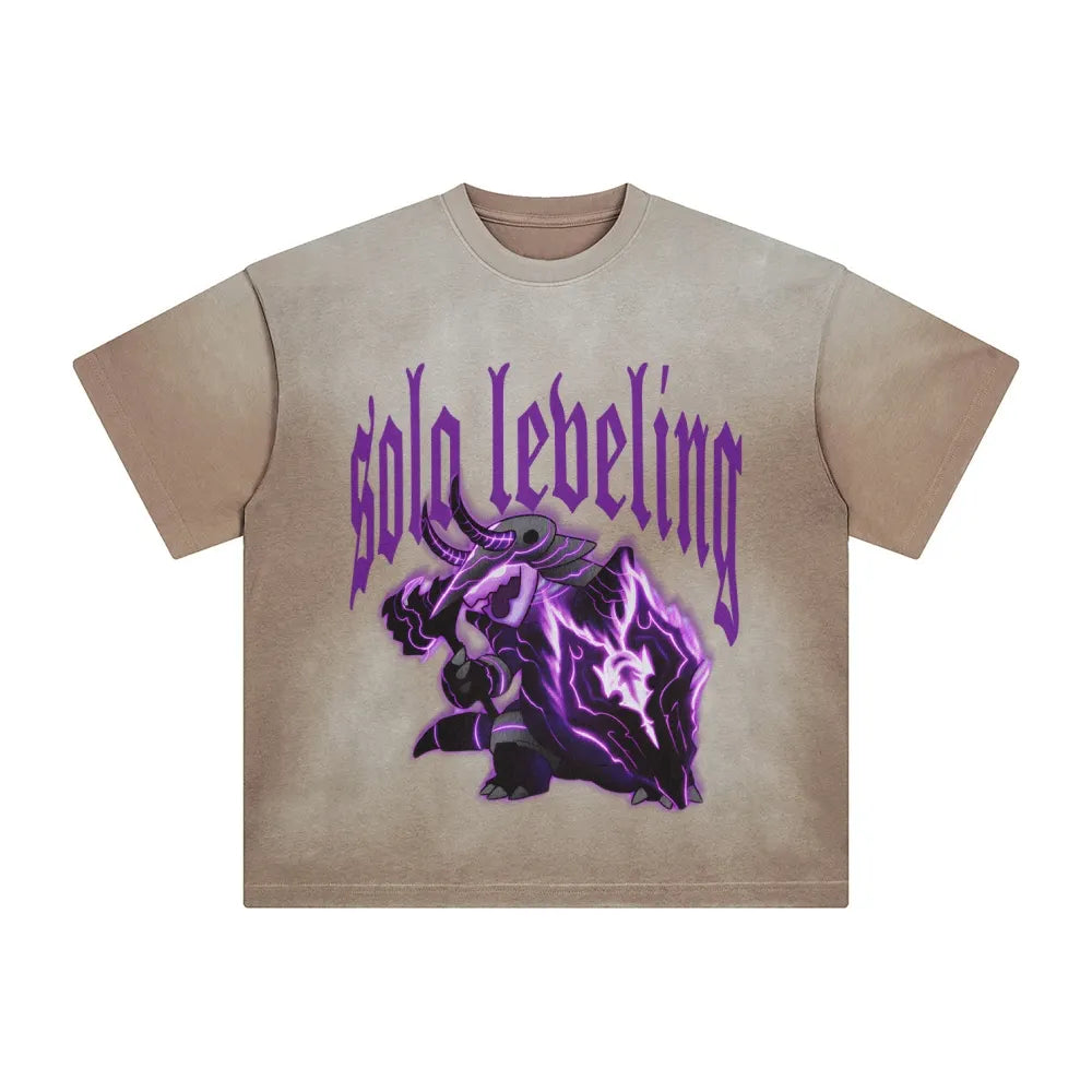 SL-Unisex Anime Inspired Washed  Vintage T-Shirt