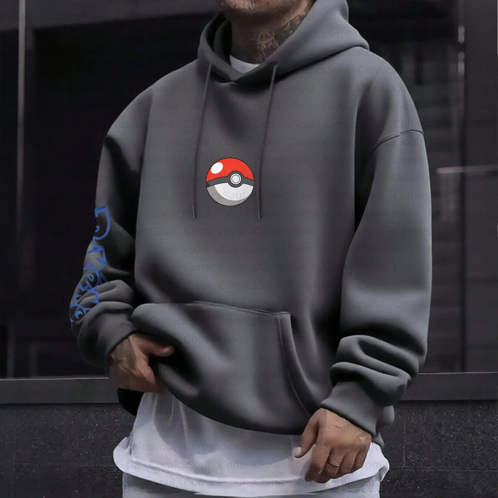 PKM-Unisex Anime Inspired Vintage Plush Hoodie