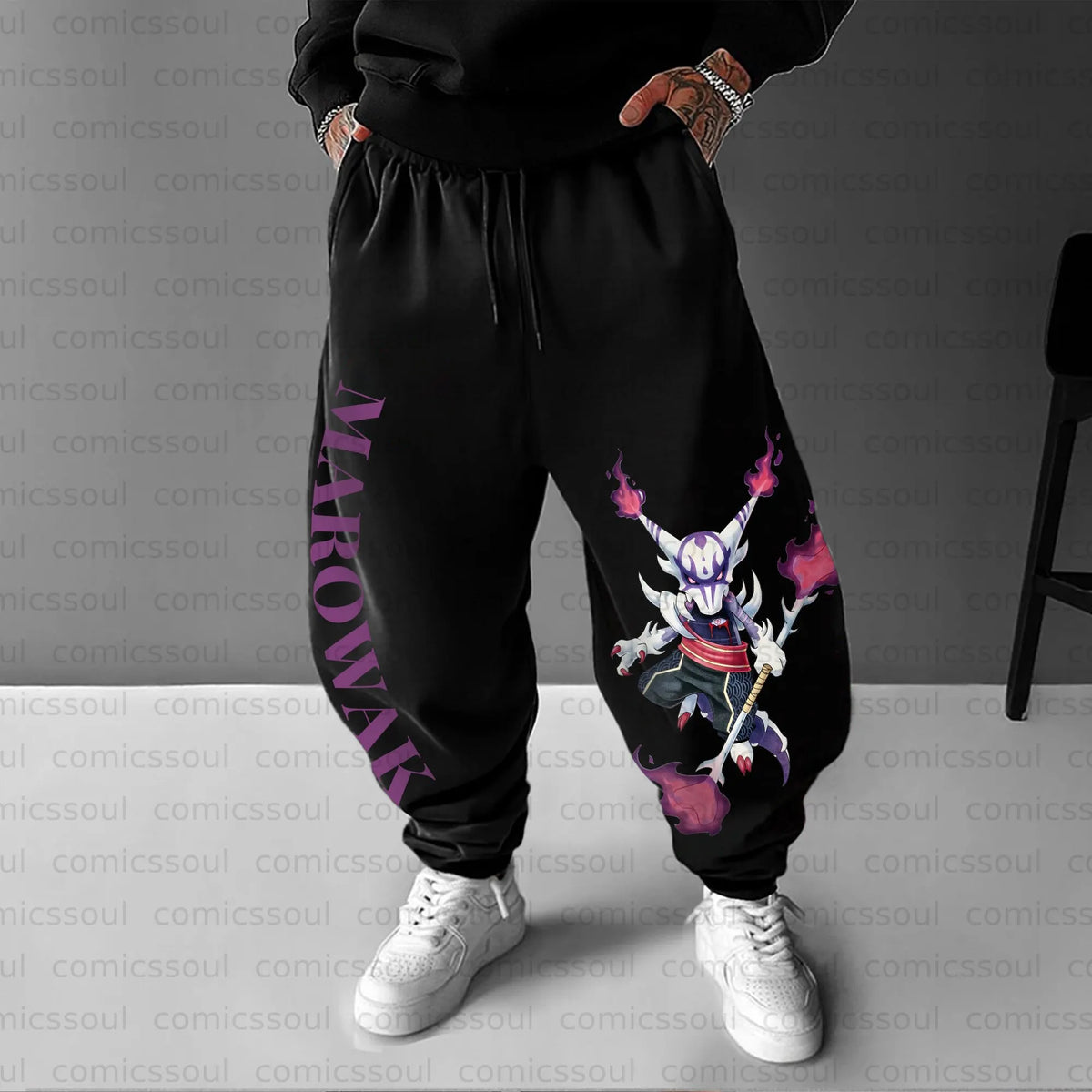 PKM-Unisex Anime Inspired Vintage Plush Pants