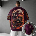 NINDO Unisex Anime-Style Retro Corduroy Oversized T-Shirt