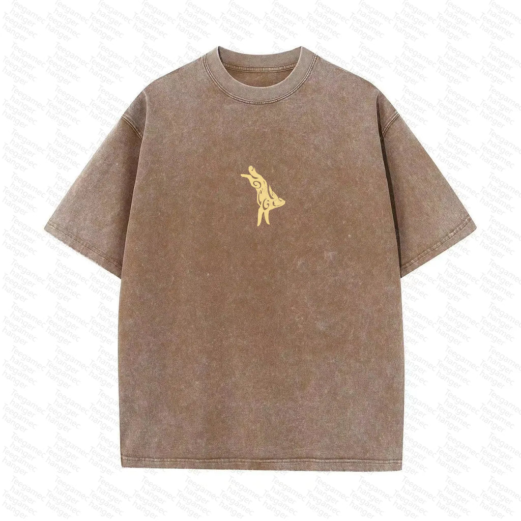 PKM-Unisex High Quality Inspired Vintage Washed 3D Direct Injection T-Shirt