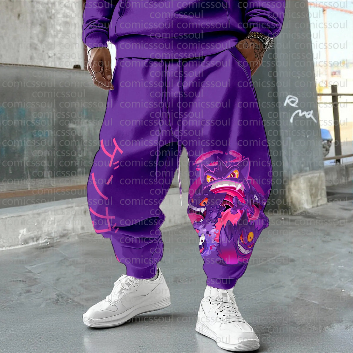 PKM-Unisex Anime Inspired Vintage Plush Pants