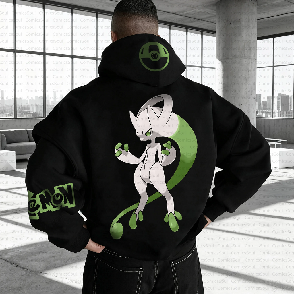 PKM-Unisex Anime Inspired Vintage Plush Hoodie
