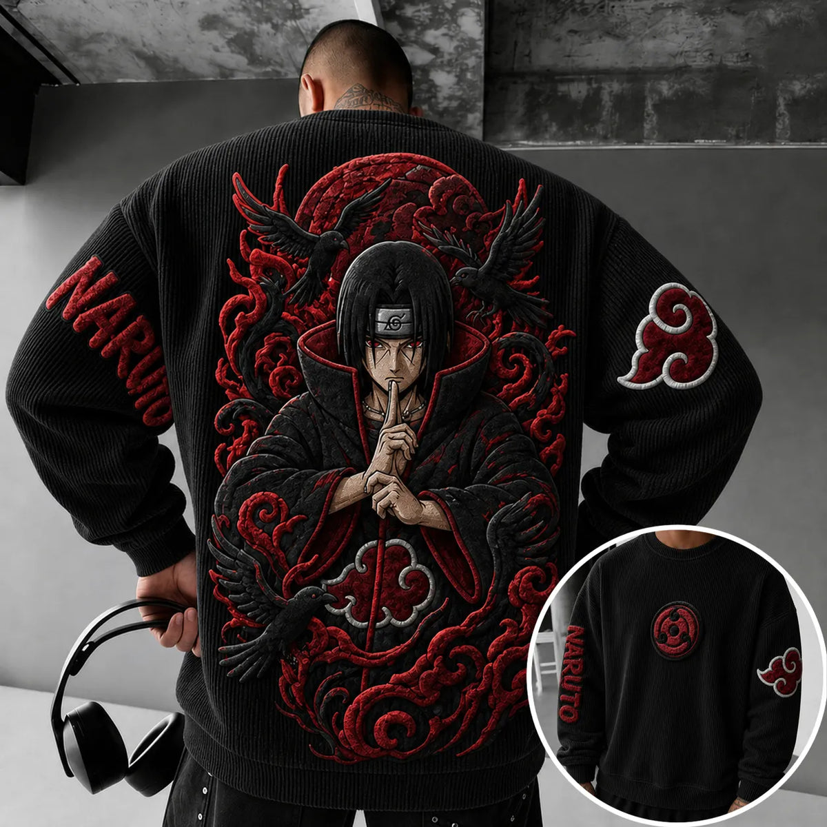 NINDO Unisex Anime-print Crewneck Sweatshirt