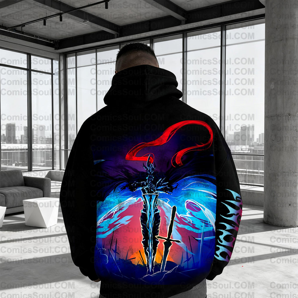 SL-Unisex Anime Graphic Streetwear Wintage Plush Hoodie