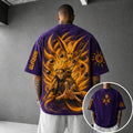 NINDO Unisex Anime-Style Retro Corduroy Oversized T-Shirt