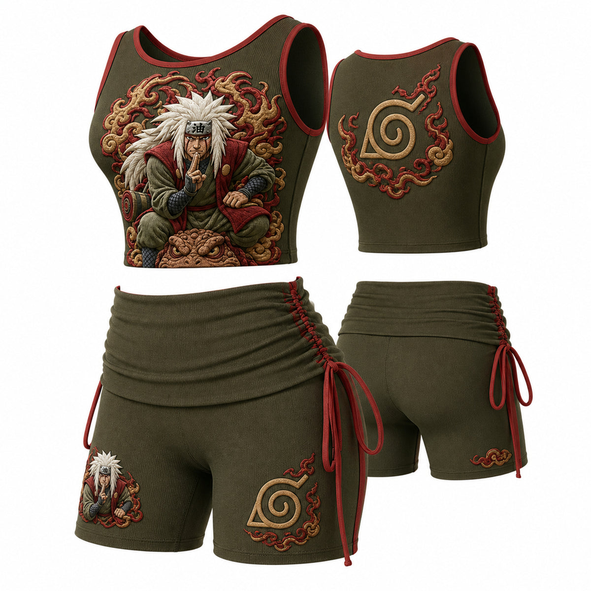 NINDO Women's Anime-Print Tank Top And Shorts Sports Set