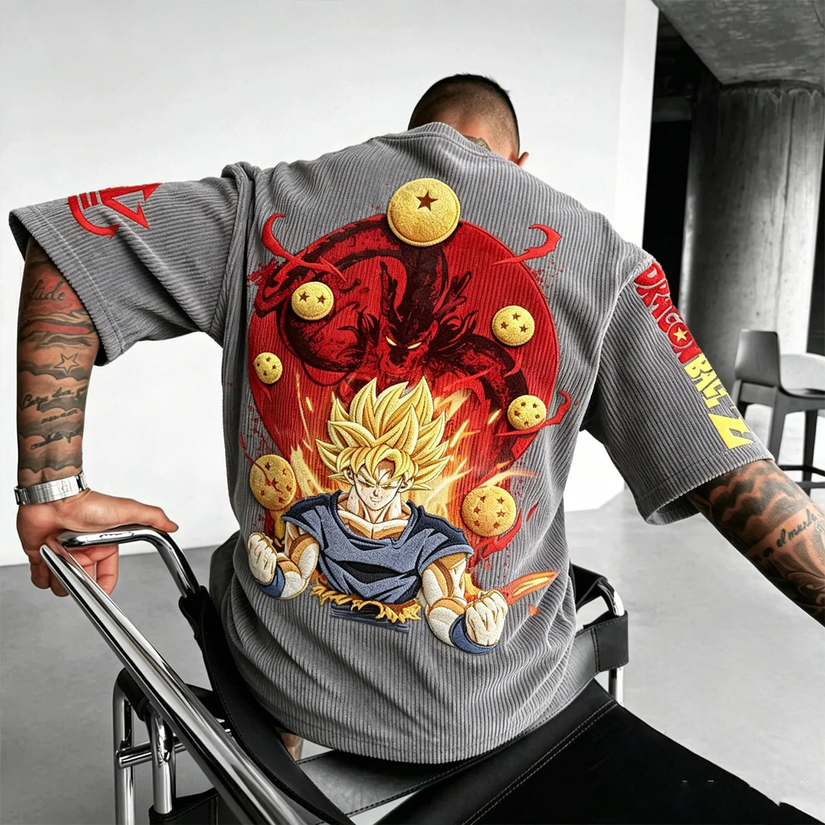 Dragon Ball Unisex Anime Inspired Vintage Corduroy T-Shirt